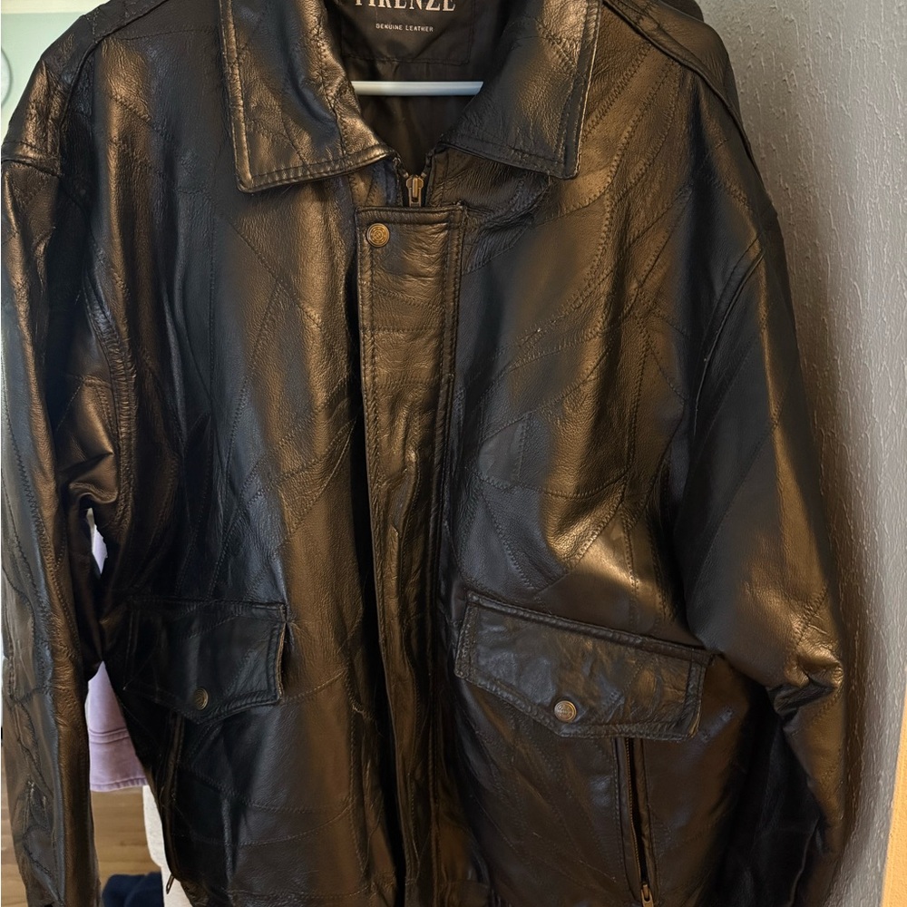 Vintage Men's Black Leather Jacket